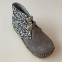 145 Nens Grey Suede and Glitter Desert Boots